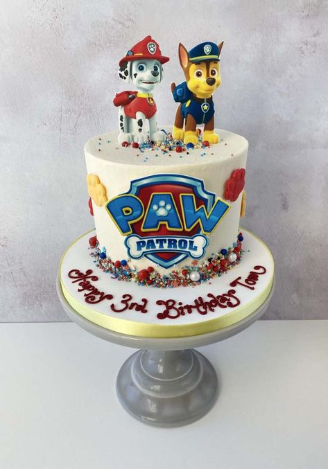 Paw Patrol Party Cake, Paw Patrol Birthday Cake Boys, Pastel Paw Patrol, Cake Paw Patrol, Paw Patrol Birthday Party Cake, Birthday Cake Boys, Puppy Birthday Cakes, Paw Patrol Cakes, Paw Patrol Decorations