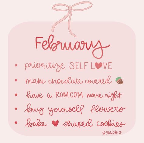 Happy February🍓🎀♥️ #handlettering #handlettered #motivation #justgirlythings #pinterestaesthetic #handletteredquotes #selflovebucketlist #girlyaesthetic #februarybucketlist #happyfebruary #selflovefebruary February Vibes, February Girl, Happy February, Hand Lettering Quotes, February 1, Just Girly Things, Hand Lettering, Self Love, Jade