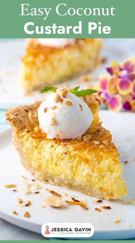 Cream Of Coconut Recipes Desserts, Best Coconut Custard Pie Recipe, Custard Pie Recipe Easy, Coconut Custard Pie Recipe, Coconut Dessert Recipes, Custard Dessert Recipes, Pie Coconut, Coconut Recipes Dessert, Custard Pie Recipe