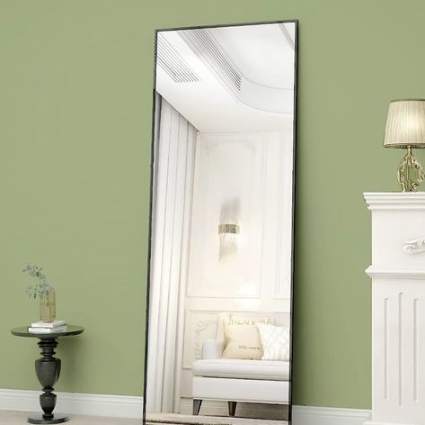 ♥【Full Length Mirror】♥This is a 64" x 21" full length mirror, enough to display your entire figure in a single glance. Our mirror could bring you light, beauty and confidence. Black,Gold and Silver,three colors for you to choose,select the suitable color. Large Black Mirror, Full Length Mirror Stand, Mirror Floor, Floor Length Mirror, Mirror Dining Room, Free Standing Wall, Floor Mirrors, Body Mirror, Dressing Mirror