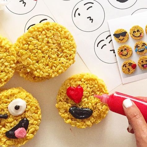 How to Make the Most Epic Rice Krispies Treats - GoodHousekeeping.com Emoji Cupcake, Emoji Food, Emoji Cupcakes, Emoji Cake, Fig Cake, Emoji Birthday Party, Rice Krispies Treats, Krispies Treats, Emoji Party