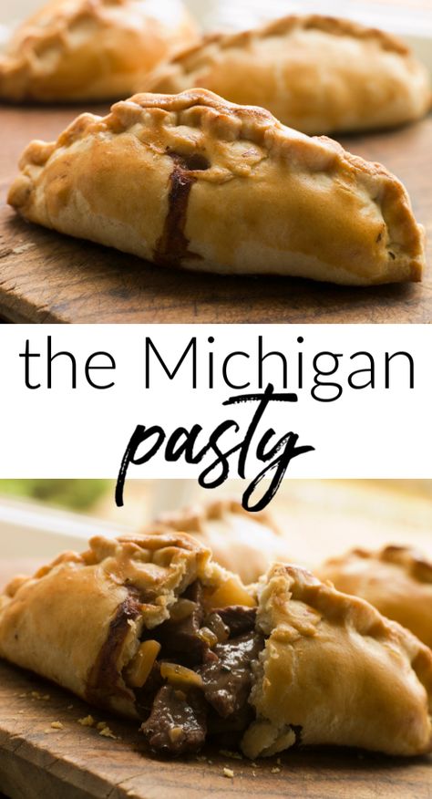 Yooper Pasty Recipe, Pasty Recipe Michigan, Hand Pies Savory, Michigan Food, Pasties Recipes, Hand Pie Recipes, Healthy Food Guide, Cake Recipes Easy Homemade, Pastry Recipes