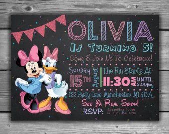 Daisy Duck Birthday, Daisy Duck Party, Minnie Y Daisy, Mickey Mouse Clubhouse Invitations, Invitation Mickey Mouse, Minnie Mouse Invitation, Invitation Disney, Daisy Invitations, Coco Birthday