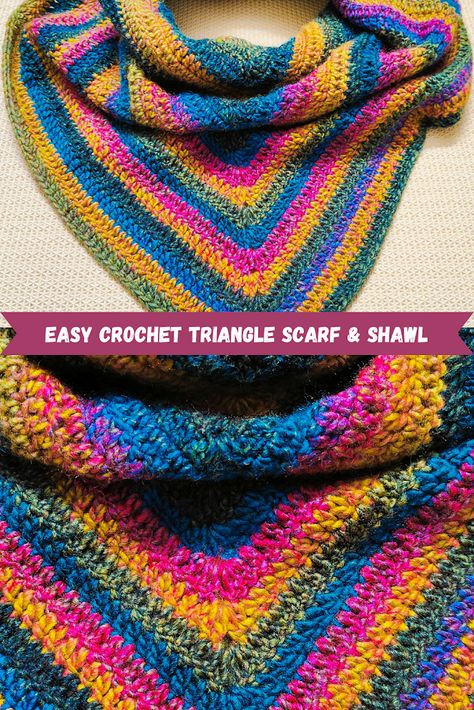 Boho Triangle Scarf Crochet Pattern, Crochet C2c Triangle Shawl, Shawl Sizes Chart, Triangle Shawl Pattern Free, Crocheted Triangle Shawls, Corner To Corner Crochet Shawl, Caron Cake Shawl Crochet Pattern, Easy Knit Triangle Shawl Free Pattern, Crochet Triangular Shawl