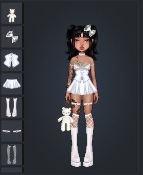 Ever Skies Outfits Game, Ever Skies Outfits, White Goth, Everskies Outfits, Y2k Girl, Bratz Inspired Outfits, Fashion Gal, Cartoon Outfits, Virtual Fashion