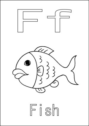 F For Fish, F Is For Fish, Subbing Ideas, Preschool Binder, Kids Printable Coloring Pages, Alphabet For Toddlers, Fish Coloring, Alphabet Crafts Preschool, Coloring Letters