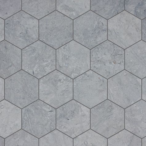 Travertine Art, Grey Hexagon Tile, Gray Travertine, Hexagon Floor Tile, Grey Travertine, Bathrooms Floors, Honeycomb Tile, Hexagon Floor, Hexagon Tile Floor