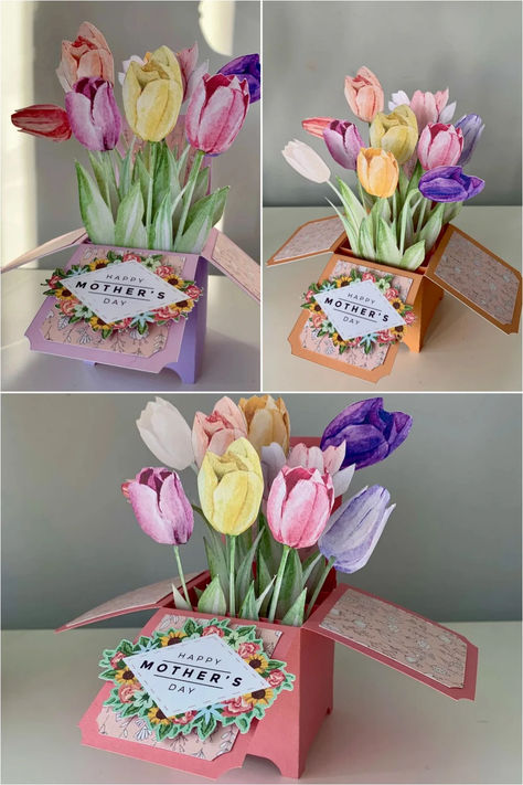 Mother's Day Pop-Up Tulip Card! 3D Heartfelt Love for Mom. Get Yours Now & Show Your Appreciation!💖 Tulip Card, Tulips Card, Watercolor Tulips, Hummingbird Flowers, Get Yours Now, Tulips Flowers, Happy Mothers Day, Happy Day, Happy Mothers