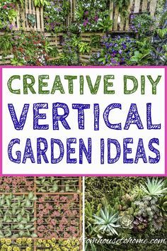 These vertical garden ideas are so creative! What a great way to add privacy to your yard or balcony without taking up a lot of space. Click through to see more DIY vertical garden ideas. #fromhousetohome #verticalgarden #gardenstructures Garden Projects Landscaping, Backyard Ideas Diy, Diy Vertical Garden, Ideas For Small Gardens, Garden Puns, Vertical Pallet Garden, Perennials Flowers, Vertical Garden Ideas, Diy Outdoor Projects