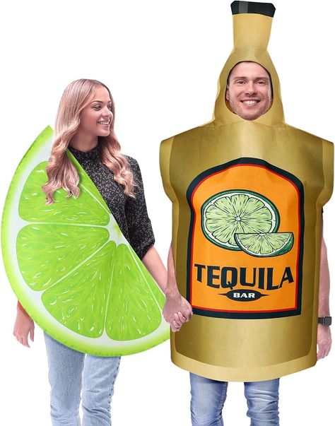 Amazon.com: HooLing 2 Pcs Couples Halloween Costumes for Adults Tequila Bottle and Lime Slice Drink Suit Outfits Apparel Accessories for Halloween Cosplay Dress up Party : Clothing, Shoes & Jewelry Wilma Flintstone Costume, Couple's Costume, Halloween Costumes For Adults, Funny Couple Costumes, Couples Halloween Costumes, Lime Slice, Funny Couple Halloween Costumes, Costumes For Adults, Halloween Couples