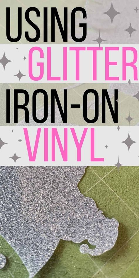 Tips and tricks on using Glitter Iron-On Vinyl (HTV)! How to make your glitter vinyl work out beautifully when using your Cricut! #cricut #htv Glitter Htv Ideas, Iron On Vinyl Cricut Ideas, How To Add Glitter To Fabric, Iron On Cricut Projects, Cricut Iron On Ideas, Cricut Vinyl Ideas, Cricut Binder, Printable Iron On Vinyl, Glitter Vinyl Shirts