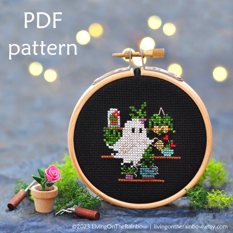 Plant Mom Cross Stitch. Ghost Cross Stitch Pattern. Plant Daddy Cross Stitch. Plant Lover Cross Stitch. Halloween Cross Stitch Pattern - Etsy Mom Cross Stitch, Ghost Cross Stitch, Cross Stitch Halloween, Halloween Cross Stitch, Stitch Halloween, Halloween Cross Stitch Patterns, Halloween Cross Stitches, Simple Cross Stitch, Plant Mom