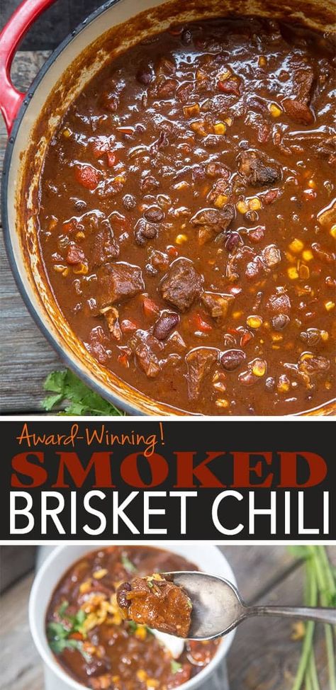 Smoked Brisket Chili Recipe, Beef Brisket Chili, Brisket Chili Recipe, Smoked Brisket Chili, Favorite Chili Recipe, Brisket Chili, Best Chili Recipe, Smoked Beef Brisket, Chili Recipe Crockpot