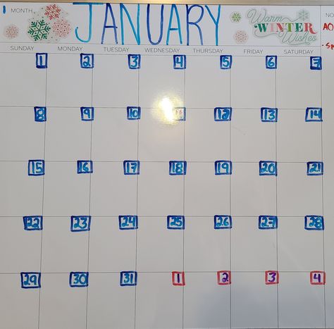 January Whiteboard Calendar, January Whiteboard Calendar Ideas, January Whiteboard Ideas, Whiteboard Calendar Ideas, Whiteboard Ideas, Bored Ideas, Calendar Themes, Dry Erase Board Calendar, Whiteboard Calendar