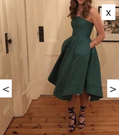 Green Mid Length Dress, Dark Green Prom Dresses, Summer Ball, Gowns Short, Green Prom, Satin Homecoming Dress, Dresses Green, Evening Dresses Short, Green Prom Dress