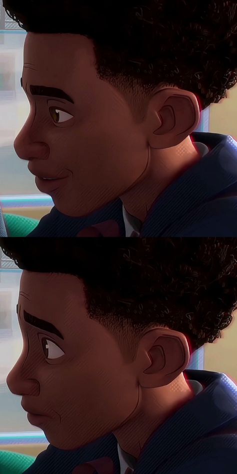 Miles X Spider Byte, Spider Man Expressions, Miles Morales Side Profile, Spider Byte Fanart, Miles Morales Collage, Miles Baby, Facial Expressions Drawing, Spider Man Across The Spider Verse, Miles Spiderman