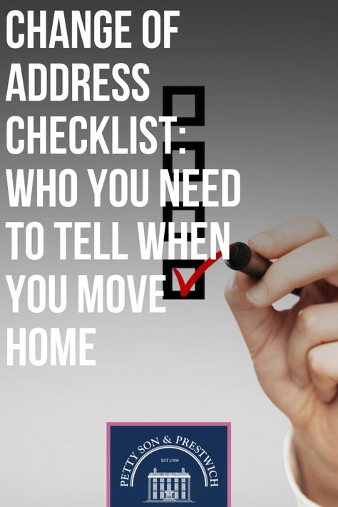 Change Of Address Checklist: Who You Need To Tell When You Move Home Places To Change Address When Moving, Change Of Address Checklist, Address Change, Real Estate Advice, Property Investment, Moving Tips, Online Accounting, Moving Day, Change Of Address