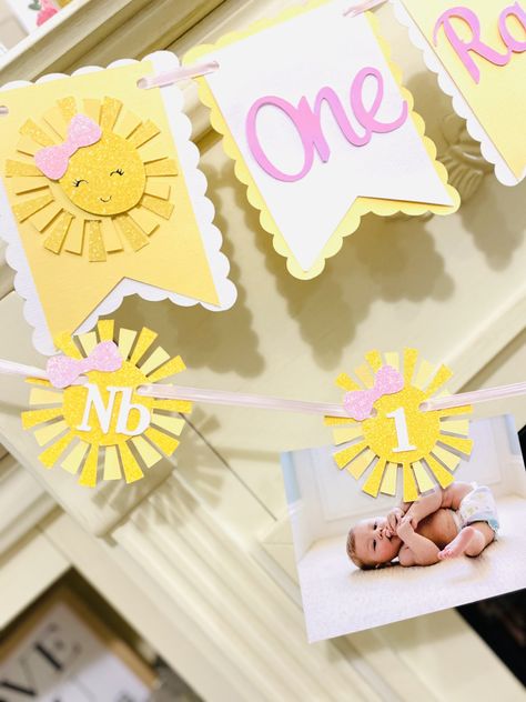 Rae Of Sunshine, Sunshine Birthday Party, Sunshine First Birthday, Sunshine Birthday Parties, Gifts Banner, Winter Onederland Birthday, 1st Birthday Banners, Sunshine Birthday, First Birthday Banners