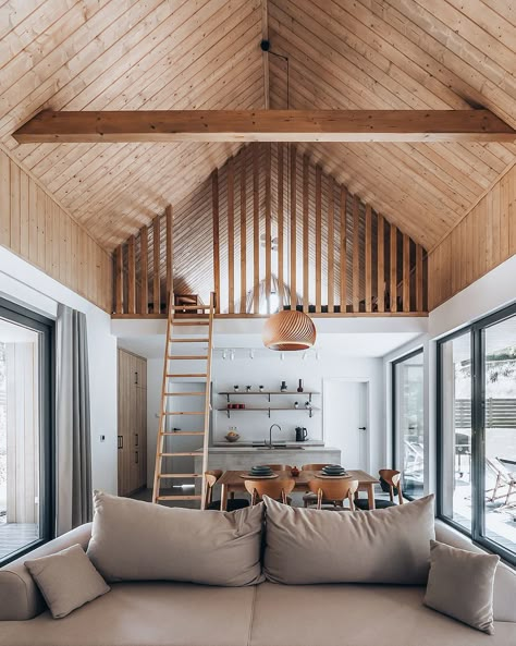 Nordic Cabin, Chalet Interior Modern, Small Barn House, Barn House Interior, Midcentury House, Small Tiny House, Outdoor Living Design, Tiny Cabins, Minimalist Apartment