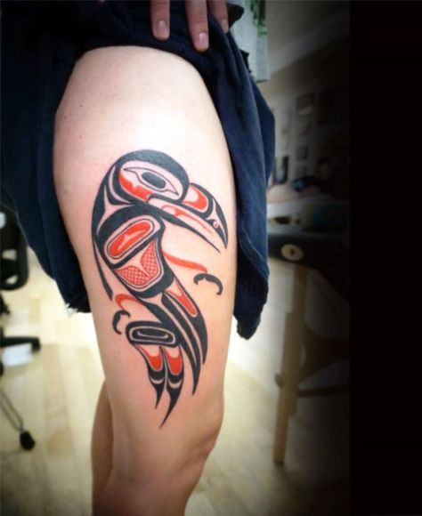 04 Haida Raven Tattoo Tatouage Haida, Haida Tattoo, Killer Whale Tattoo, Native Tattoos, Tattoo Meanings, 42 Tattoo, Geometric Tattoo Arm, Whale Tattoos, Deer Tattoo