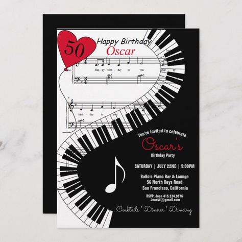 50th Birthday Party, Piano Keys Music, Invitation #Ad , #spon, #Piano#Keys#Music#Party Music Invitation, Music Party Invitations, Music Birthday Party, Music Theme Birthday, Hollywood Party Theme, Music Themed Parties, 50th Birthday Party Invitations, 60th Birthday Cards, Music Birthday