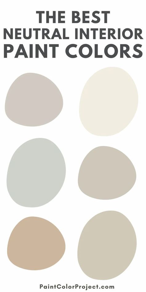 Looking for the best neutral interior paint colors to pull your space together? Check out my favorite picks from trusted brands like Behr, Benjamin Moore, and Sherwin Williams. Behr Modern Farmhouse Paint Colors, Neutral Paint Colors For Home, Popular House Paint Interior, Classic Interior Paint Colors, Bm Pale Oak Coordinating Colors, Jute Benjamin Moore, Best Closet Paint Colors, Warm Light Paint Colors, Creamy Sherwin Williams Paint