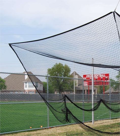 Sports Nets for Backyard Batting Cage Backyard, Batting Cage Net, Batting Cage, Cages For Sale, Pitching Machine, Concrete Footings, Batting Cages, Outdoor Furniture Chairs, Backyard Inspiration