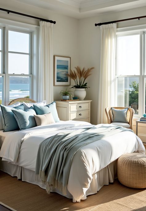 Coastal Bedroom Decorating,Coastal Bedrooms,Coastal Bedroom,Coastal Bedroom Ideas,Beachy Bedroom,Costal Bedroom,Coastal Bedroom Decor,Coastal Bedroom Decorating Ideas,Modern Coastal Bedroom,Calm Coastal Bedroom Neutral With Blue Accents Bedroom, Coastal Neutral Bedroom, Coastal Cowgirl Bedrooms, Warm Blue Bedroom, Coastal Grandmother Aesthetic Bedroom, Blue Accents Bedroom, Costal Bedroom, Cowgirl Bedroom, Textured Fabrics