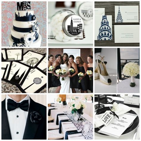 Start Spreading The News � New York Themed Wedding Styling and Moodboards Industrial Wedding Style, New York Party, New York Theme, City Bride, Wedding Moodboard, Wedding Colours, Themed Weddings, Black And White Wedding, Wedding Styling