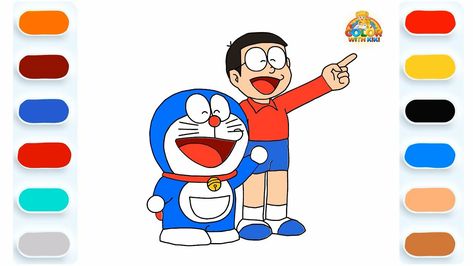 Learn to Draw Doraemon The Nobita in this Quick, Easy & step-by-step Drawing and Coloring Tutorial by Color with KiKi. Kids can learn how to draw Doraemon The Nobita and color using normal color paint plate while listening to nursery rhymes Doremon Nobita, Paint Plate, Draw Color, Painted Plates, Coloring Tutorial, Color Paint, Step Drawing, Learn How To Draw, Step By Step Drawing