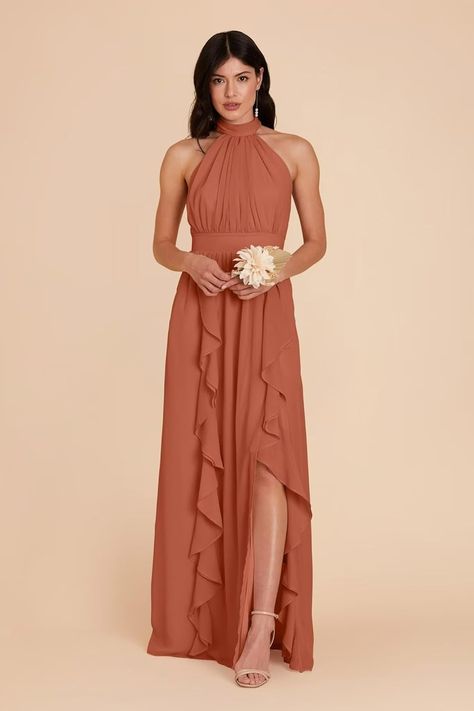 Amazon.com: PAVERJER Chiffon Halter Bridesmaid Dresses Long Split Ruffle Pleated Empire Waist Formal Dress with Pockets : Clothing, Shoes & Jewelry Rosewood Dress, Halter Bridesmaid Dress Long, Taupe Bridesmaid Dresses, Bridesmaid Dress Chiffon, Pink Chiffon Dress, Halter Bridesmaid Dress, Halter Style Dress, Birdy Grey, Grey Bridesmaid Dresses