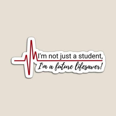 Get my art printed on awesome products. Support me at Redbubble #RBandME: https://www.redbubble.com/i/magnet/Nursing-Student-Sticker-Nursing-School-Sticker-Future-Lifesaver-Sticker-by-Noemill/159486467.TBCTK?asc=u Nursing Student Stickers, Nursing School Inspiration, Ed Nurse, Nursing Motivation, Nurse Inspiration, Nurse Stickers, Nursing Fashion, Women Nurse, Future Nurse