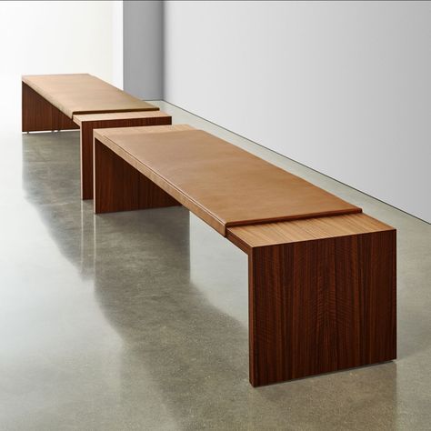 Modern Bench Seat, Office Open Plan, Seating Bench, Wooden Benches, Seating Furniture, Classic Table, Bench Seating, Objet Design, Counter Height Table