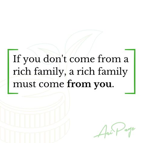 Transform your destiny! 🌟 Remember, if you don't come from a rich family, it's your turn to ensure a rich family comes from you. Build your legacy, one day at a time. 💼🚀 Familia Quotes, Rich Quotes, How To Be Rich, Matter Quotes, Life Code, Family Money, Rich Family, One Day At A Time, Family First