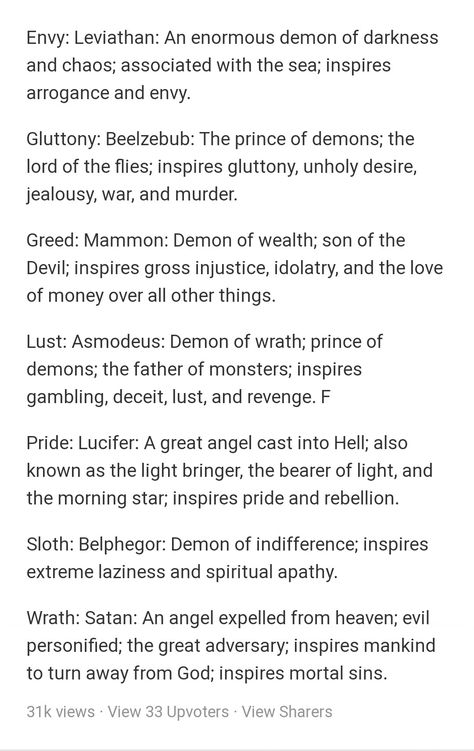 Leviathan Sin Of Envy, Seven Deadly Sins Writing Prompt, 7 Deadly Sins And 7 Heavenly Virtues, 7 Deadly Sins Character Design, Demons And Angels Aesthetic, 7 Deadly Sins Demons, Seven Deadly Sins Demons, 7 Deadly Sins Bible, 7 Princes Of Hell