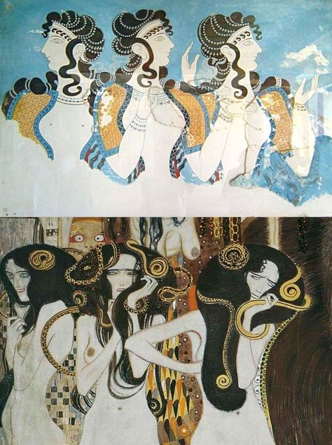 Phonecian Art, Mycenian Art, Minoan Women, Minoan Fashion, Minoan Art, Female Art Painting, Art Antique, Greek Art, Joy Of Life