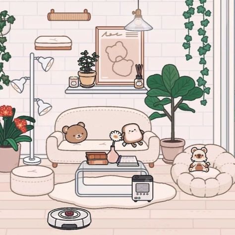 ↳ cre @tocayuna on instargram Toca Boca Living Room, Toca Rooms, Toca Boca Hair Salon, Toca Life World Aesthetic Pfp, Bad Room Ideas, Toca Ideas, Toka Boka, Free House Design, Adorable Homes Game