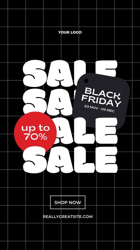 This retro-style Black Friday Sale design is perfect for your promotional content on social media. Add your own text and images, change the colors and fonts, or replace them with your own designs. Keywords: Black Friday, Sale, Promotional, Business, Company, Marketing, Ad, Advertising, Engaging, Discount, Graphic Design, Template