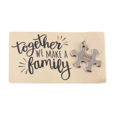 Personalized Puzzle Piece Key Chain with Card Puzzle Piece Sayings, Puzzle Quotes, Ring Paper, Puzzle Piece Crafts, Personalized Puzzle, Church Inspiration, Career Center, Family Puzzles, Personalized Puzzles