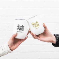 Personalized Stemless Travel Tumbler - Shop on WeddingWire! Bridesmaid Cups, Hen Party Favours, Bridal Shower Welcome Sign, Personalized Bride, Baby Shower Welcome Sign, Travel Tumbler, Travel Cup, Bride Tribe, Wine Tumbler