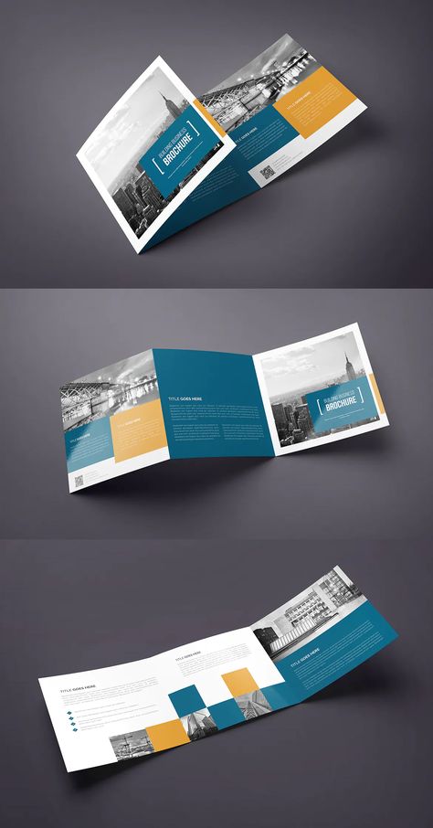 Square Trifold Brochure Design InDesign INDD Brochure Design Architecture, Construction Brochure Design, University Brochures, Tri Fold Brochure Template, Square Trifold Brochure, Graphic Design Portfolios, Brochure Inspiration, Trifold Brochure Design, Square Brochures