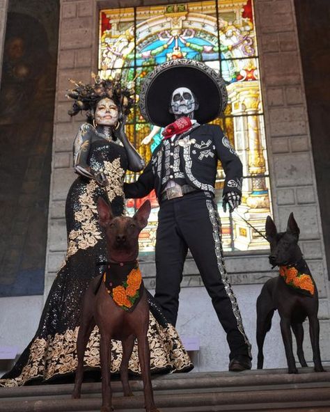 El Charro González on Instagram: "Alfonsina contigo este escalinata se llena de alegría y parece que tiene flores… Catrina ven conmigo canta y no llores 💀🇲🇽 Amo a mis @catrinascontemporaneas en @sanildefonsomx Fotógrafía de @francisco.photoart Agradecimiento @xolos_camacho @culturaciudadmx #diademuertos #diademuertos #dayofthedead #visitmexico #elcharrogonzález #elcharro #mexico #embajadordelaculturamexicana #mexicanohastaloshuesos #culturamexicana #patrimoniocultural #mexicoextraordinari Mexican Outfits, Hispanic Art, 2024 Halloween, Mexican Outfit, Vintage Gowns, Mexican Culture, Costume Makeup, Halloween Wedding, Mexican Art