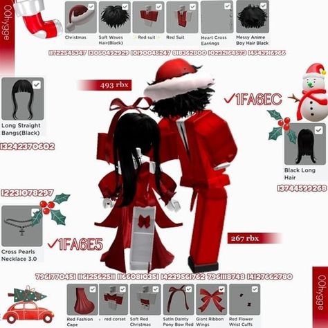 Cute Roblox Avatar, Roblox Matching, Couple Outfits Matching, Roblox Profile, Matching Christmas Outfits, Roblox Emo Outfits, Emo Roblox Avatar, Roblox Guy, Black Hair Roblox