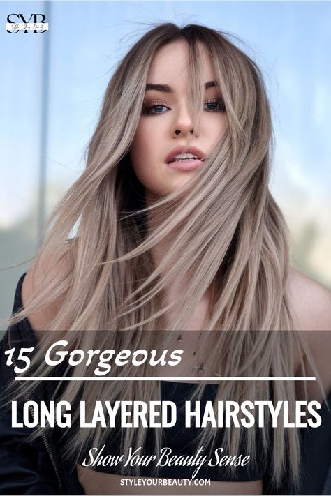 Face-framing layers with wispy ends for a soft and flattering long layered look Long Hair With Facial Framing, Side Part Face Framing Layers Straight Hair, Layered Long Hair Face Framing Straight, Layers Around Face Long Hair, Mid Length Hair With Face Framing Layers, Long Layered Haircuts Straight, Layered Haircuts Straight, Long Straight Layered Hair, Long Length Haircuts