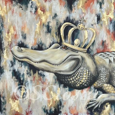 Alligator Painting Easy, Alligator Painting, Alligator Art, Alligators Art, Aquatic Art, Acrylic Artists, Painting Easy, Prime Time, Awesome Things