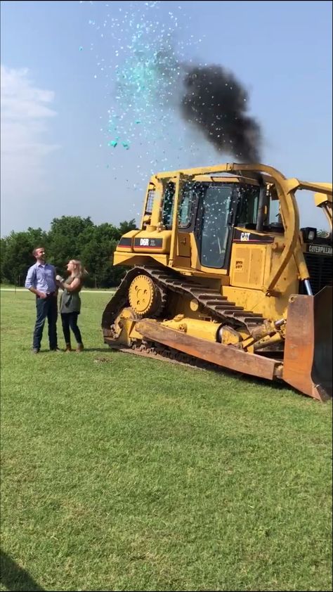 Baby Stafford Gender Reveal #dozer  Preston James 💙 Excavator Gender Reveal, Preston, Gender Reveal, John Deere