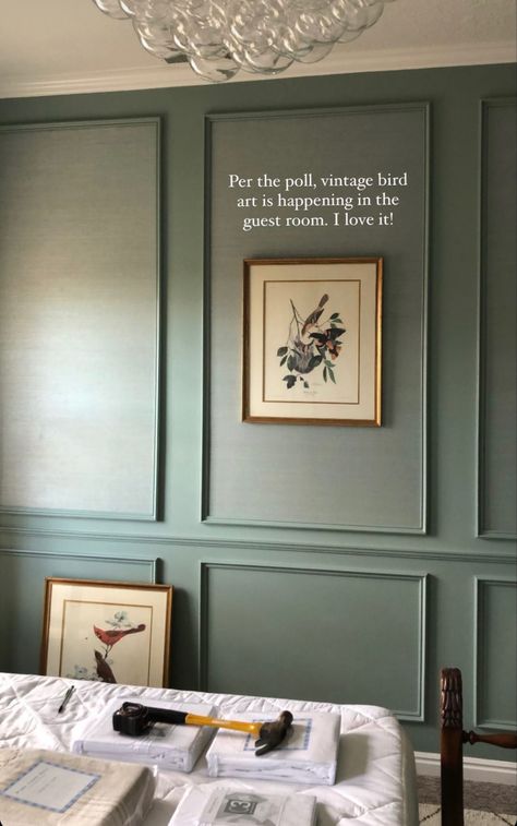 Halcyon Green Sherwin Williams, Green Sherwin Williams, Halcyon Green, Greek Revival Home, Vintage Birds, House Inspo, Sherwin Williams, Bird Art, Cottage Core