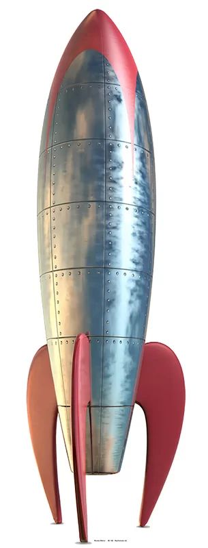 Star Cutouts Retro Rocket Cardboard Standup | Wayfair Rocket Cardboard, Cardboard Standup, Retro Rocket, Vintage Robots, Arte Robot, Space Toys, Space Rocket, Cardboard Cutout, Space Party