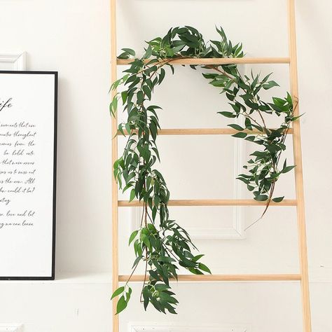 Artificial Evergreen Vine With Rich Foliage https://etsy.me/3zqfCS0 #green #housewarming #brown #halloween #silk #fauxeucalyptuspick #rusticfloralstem #realisticrealtouch #wallsceneryhanging Diy Party Table Centerpieces, Wall Scenery, Hanging Eucalyptus, Climbing Ivy, Evergreen Vines, Diy Bridal Bouquet, Party Table Centerpieces, Verdant Green, Vision Art