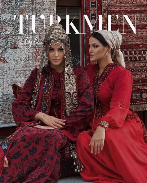 Turkmenistan Aesthetic, Turkmen Dress, Turkish Photography, Central Asian Clothing, Empire Outfit, Modest Winter Outfits, Turkish Clothing, Turkish Culture, Turkish Fashion